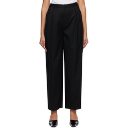 Black Pleated Trousers 231803F087011