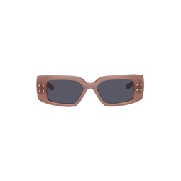 Pink V Rectangular Frame Sunglasses 231807F005023