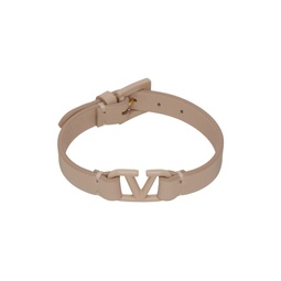Pink Leather VLogo Bracelet 231807F020010