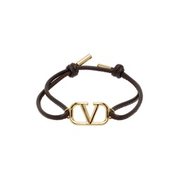 Brown VLogo Signature Bracelet 231807F020012
