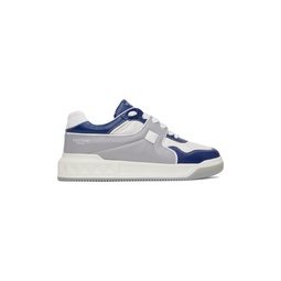 White   Blue One Stud Sneakers 231807M237042