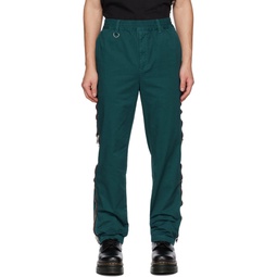Green Zip Trousers 231822M191002