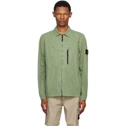 Green Garment Dyed Jacket 231828M180046