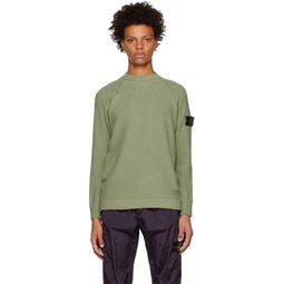 Green Brushed Sweater 231828M201016