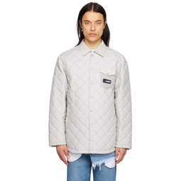 Gray Quilted Shirt 231830M192007
