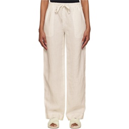 Off White Tie Front Pull On Trousers 231875F087021