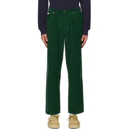 Green Pleated Trousers 231876M191001
