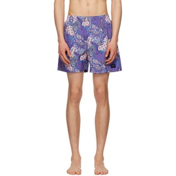 Purple Paisley Swim Shorts 231876M208000