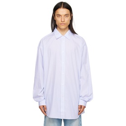 Blue   White Striped Shirt 231897M192000