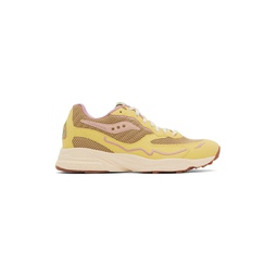 Yellow   Tan 3D Grid Hurricane Sneakers 231921M237008