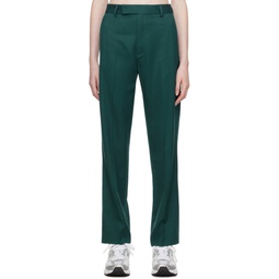 Green Fine Pleated Trousers 231963F087000