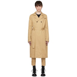 Beige Double Breasted Trench Coat 231968M184001