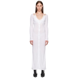 White Cardigan Midi Dress 231981F055005