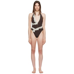 Brown   Green Une Piece Swimsuit 231981F105006
