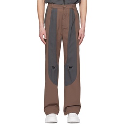 Brown   Gray Mirage No  2 Trousers 231985M191020