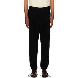 Black Pleated Trousers 231992M191002