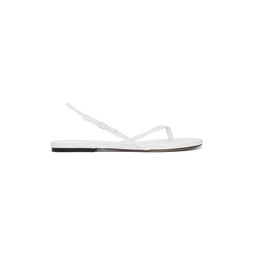 White Wishbone Flat Sandals 231997F124008