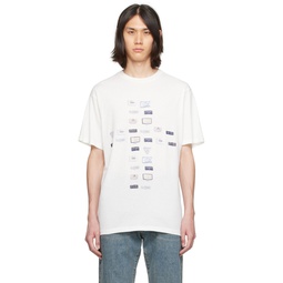 White Printed T Shirt 232010M213000