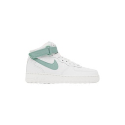 White   Green Air Force 1 07 Mid Sneakers 232011F127009