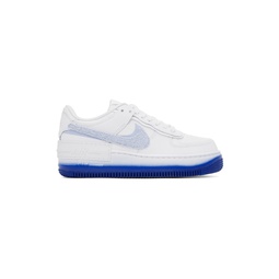 White   Blue Air Force 1 Shadow Sneakers 232011F128018
