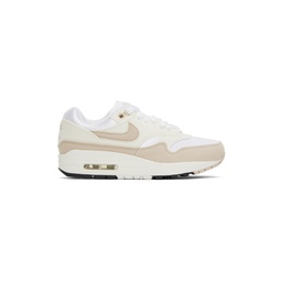 White   Beige Air Max 1 Sneakers 232011F128136