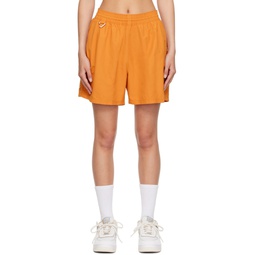 Orange Embroidered Shorts 232011F541001