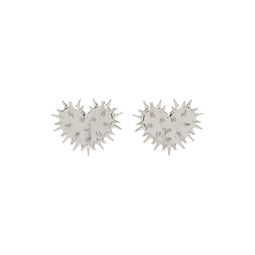 Silver Spiky Heart Earrings 232014M144000