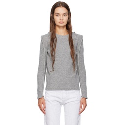 Gray Flat Sleeve Sweater 232021F096000