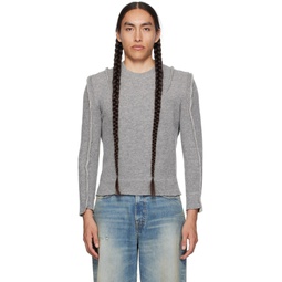 Gray Flat Sleeve Sweater 232021M205002
