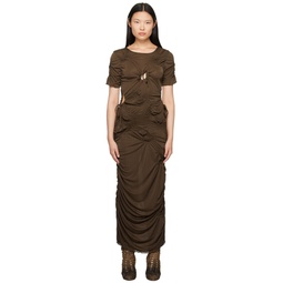SSENSE Exclusive Brown Markiza Maxi Dress 232023F055004