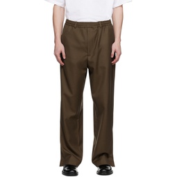 Brown Elasticized Trousers 232025M191000