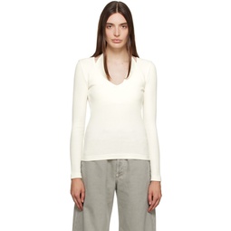 White Livi Long Sleeve T Shirt 232030F110007