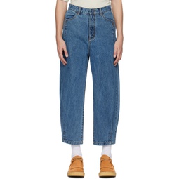 Blue Tucked Jeans 232039M186008