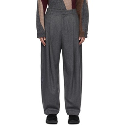 Gray Set Up Trousers 232039M191005