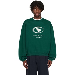 Green Embroidered Sweatshirt 232039M204004