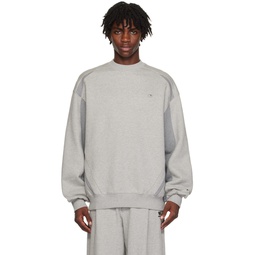 Gray Paneled Sweatshirt 232039M204005