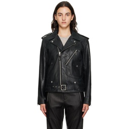 Black Dallas Leather Jacket 232055F064004