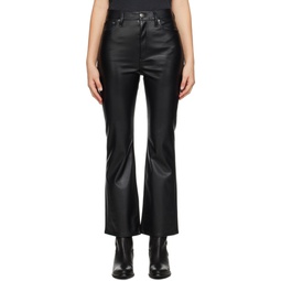 Black Casey Faux Leather Trousers 232055F069045