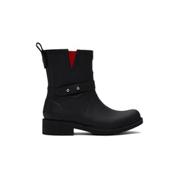 Black Moto Rain Boots 232055F113013