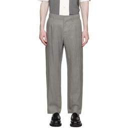 Gray Slim Trousers 232055M191010