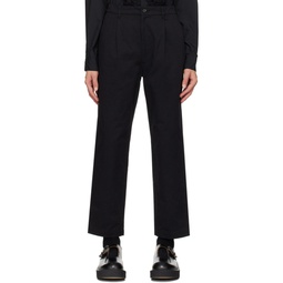 Black Pleated Trousers 232057M191002