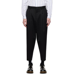 Black Pleated Trousers 232058M191009