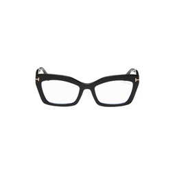 Black Blue Block Cat Eye Glasses 232076F004015