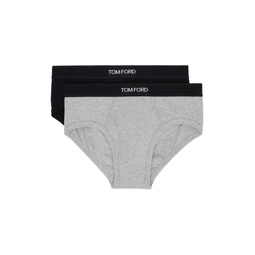 Two Pack Black   Gray Briefs 232076M217002