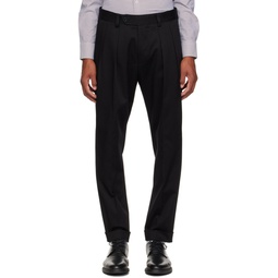 Black Pleated Trousers 232085M191005