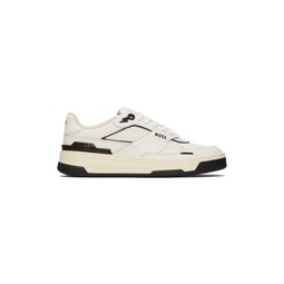 White   Black Leather Sneakers 232085M237005