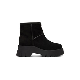 Black Shearling Ankle Boots 232090F113009