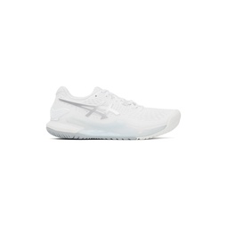 White   Silver Gel Resolution 9 Sneakers 232092F128067