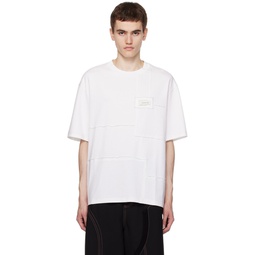 White Paneled T Shirt 232107M213002