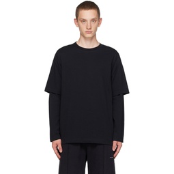 Black Dual Sleeve Long Sleeve T Shirt 232108M213020